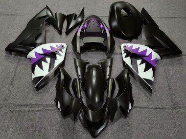 Buy 2004-2005 Kawasaki ZX10R Motorcycle Fairings - Matte Black and Purple Shark UK