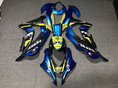 Buy 2016-2020 Kawasaki ZX10R Motorcycle Fairings - Metallic Blue Yellow Shark 46 UK
