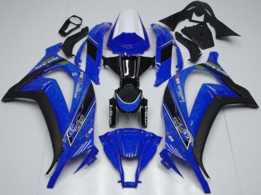 Buy 2011-2015 Kawasaki ZX10R Motorcycle Fairings - White Blue Glossy Black OEM Style UK