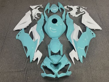 Buy 2019-2022 Kawasaki ZX6R Motorcycle Fairings - White Aqua Blue UK