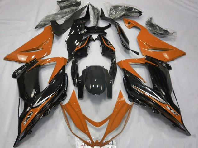 2013-2018 Kawasaki ZX6R Motorcycle Fairings - Orange Glossy Black UK