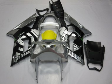 Buy 2003-2004 Kawasaki ZX6R Motorcycle Fairings - Silver Yellow Glossy Black UK