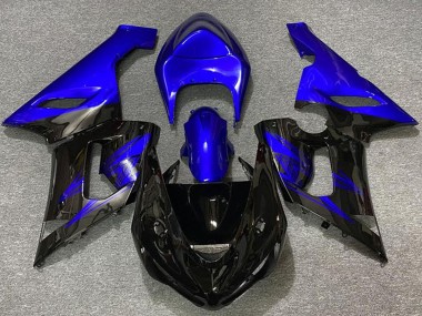 Buy 2005-2006 Kawasaki ZX6R Motorcycle Fairings - Blue Glossy Black UK