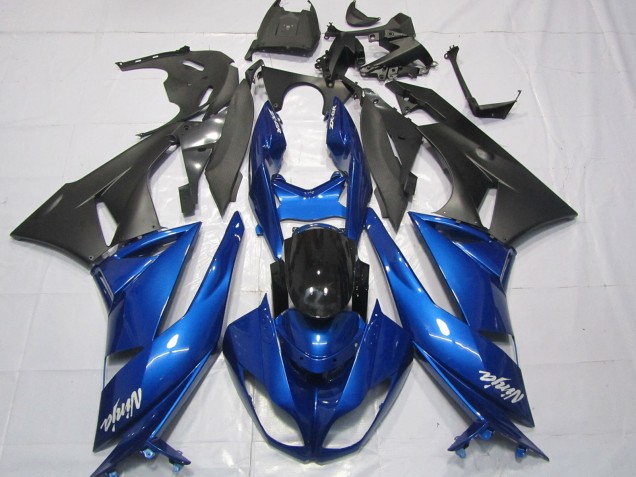 2009-2012 Kawasaki ZX6R Motorcycle Fairings - Blue Glossy Black Matte Black White Ninja UK