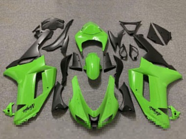 Buy 2007-2008 Kawasaki ZX6R Motorcycle Fairings - Glossy Green and Matte Black UK