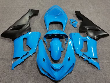Buy 2005-2006 Kawasaki ZX6R Motorcycle Fairings - Vibrant Blue Matte Black UK