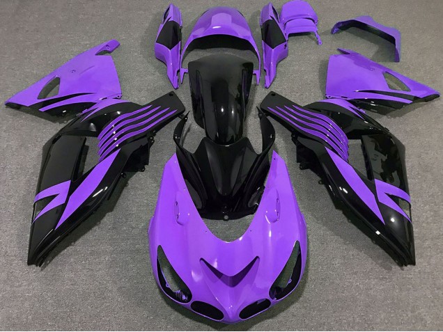 2006-2011 Kawasaki ZX14R Motorcycle Fairing - Purple Glossy Black UK