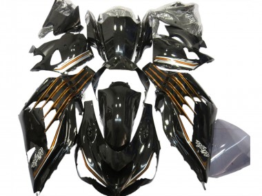 Buy 2012-2024 Kawasaki ZX14R ZZR1400 Motorcycle Fairings - Glossy Black Orange UK