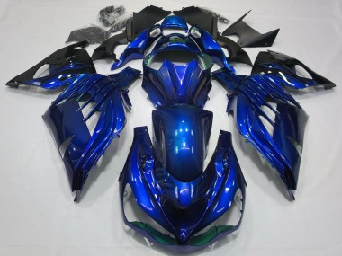 Buy 2012-2024 Kawasaki ZX14R ZZR1400 Motorcycle Fairings - Blue Glossy Black UK