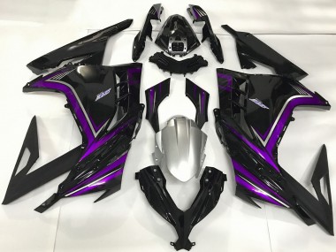 Buy 2013-2017 Kawasaki Ninja 300 Motorcycle Fairings - Glossy Black Purple UK