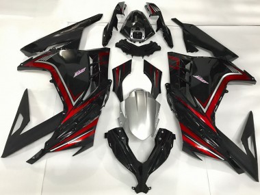 Buy 2013-2017 Kawasaki Ninja 300 Motorcycle Fairings - Glossy Black Red UK