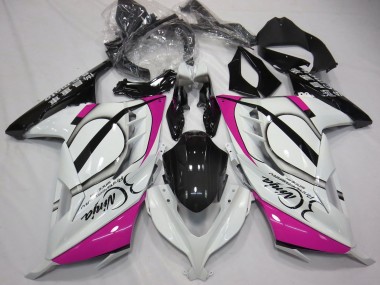 Buy 2013-2017 Kawasaki Ninja 300 Motorcycle Fairings - Glossy White Pink Black UK