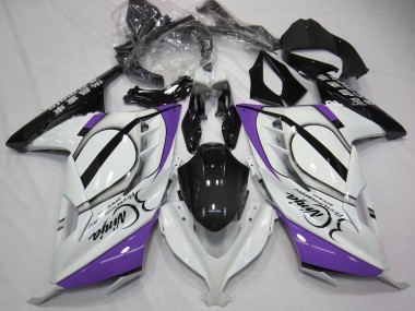 Buy 2013-2017 Kawasaki Ninja 300 Motorcycle Fairings - Glossy White Purple Black UK