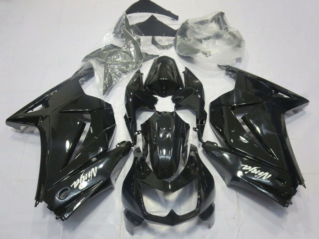 2008-2012 Kawasaki Ninja 250 Motorcycle Fairings - Glossy Black White Ninja UK