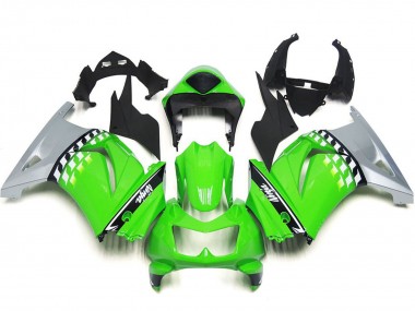 Buy 2008-2012 Kawasaki Ninja 250 Motorcycle Fairings - Green Silver Black UK