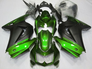 Buy 2008-2012 Kawasaki Ninja 250 Motorcycle Fairings - Green Matte Black UK
