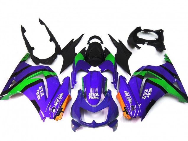 2008-2012 Kawasaki Ninja 250 Motorcycle Fairings - Purple Orange Green Black UK