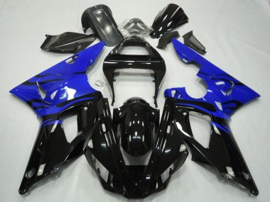 Buy 2000-2001 Yamaha R1 Motorcycle Fairings - Blue Glossy Black Flame UK