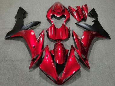 Buy 2004-2006 Yamaha R1 Motorcycle Fairings - Candy Red Matte Black UK