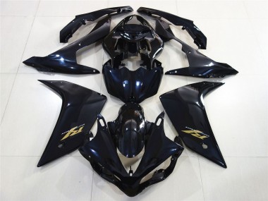 Buy 2007-2008 Yamaha R1 Motorcycle Fairings - Glossy Black Dark Blue Gold Decal UK