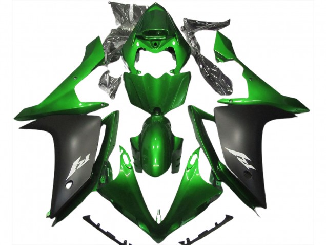 2007-2008 Yamaha R1 Motorcycle Fairing - Green Matte Black UK
