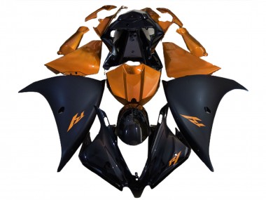 Buy 2012-2014 Yamaha R1 Motorcycle Fairings - Glossy Black Matte Black Orange UK