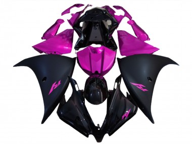 Buy 2012-2014 Yamaha R1 Motorcycle Fairings - Glossy Black Matte Black Pink UK