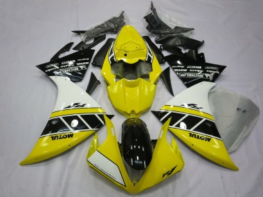 Buy 2012-2014 Yamaha R1 Motorcycle Fairings - White Yellow Glossy Black UK