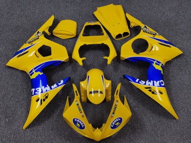 Buy 2005 Yamaha R6 Motorcycle Fairings - Yellow Blue White Camel Motul UK