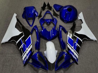 Buy 2008-2016 Yamaha R6 Motorcycle Fairings - White Blue Glossy Black UK