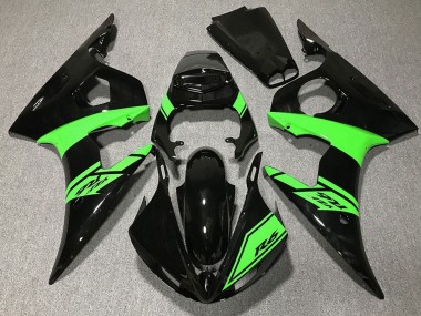 Buy 2003-2004 Yamaha R6 Motorcycle Fairings - Glossy Black Green UK