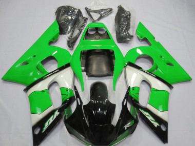 Buy 1998-2002 Yamaha R6 Motorcycle Fairing - Green White Glossy Black UK