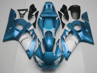 Buy 1998-2002 Yamaha R6 Motorcycle Fairings - Blue White Silver UK