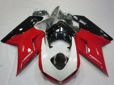 Buy 2007-2014 Ducati 1098 Motorcycle Fairings - Red White Glossy Black UK