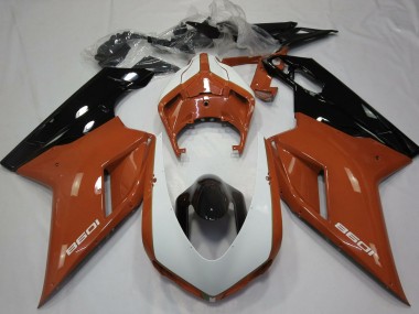 Buy 2007-2014 Ducati 1098 Motorcycle Fairings - Brown White Glossy Black UK