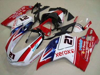 Buy 2007-2014 Ducati 1098 Motorcycle Fairings - White Red Black Blue Star Xerox 21 UK