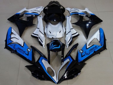 Buy 2009-2014 BMW S1000RR Motorcycle Fairings - White Blue Glossy Black Alpha UK