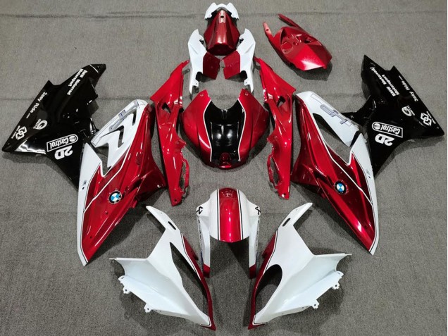 2017-2018 BMW S1000RR Motorcycle Fairings - White Red Glossy Black UK