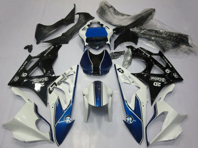 2017-2018 BMW S1000RR Motorcycle Fairings - White Blue Glossy Black UK