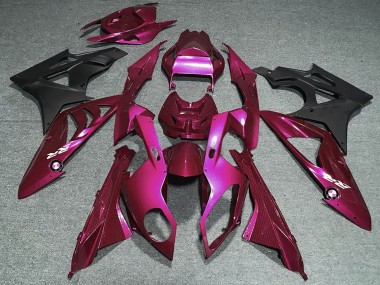 Buy 2009-2014 BMW S1000RR Motorcycle Fairings - Dark Hot Pink Matte Black UK