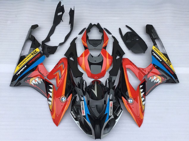 2015-2016 BMW S1000RR Motorcycle Fairings - Red Glossy Black Shark UK