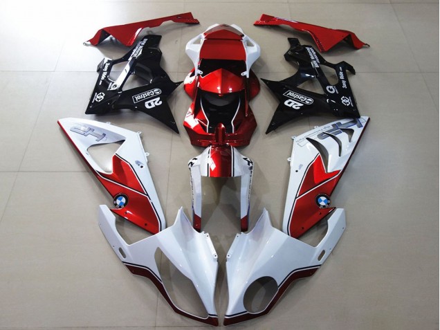 2009-2014 BMW S1000RR Motorcycle Fairings - White Red Glossy Black UK