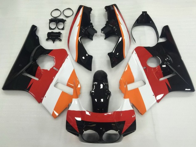 1987-1989 Honda CBR400RR NC23 Motorcycle Fairings - Orange White Red Glossy Black UK