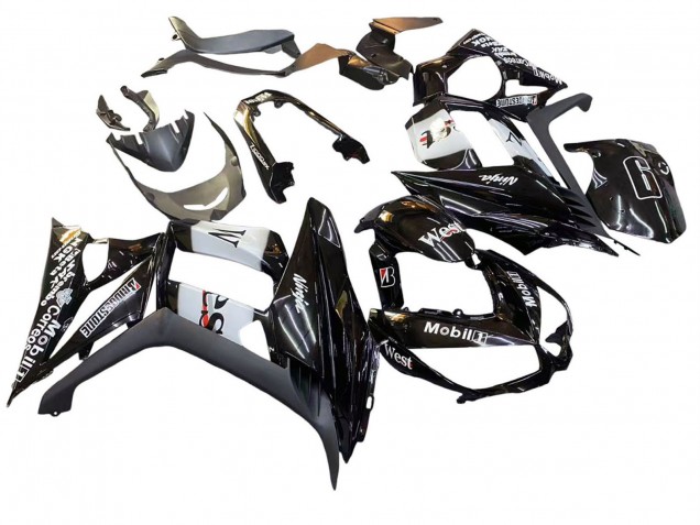 2010-2016 Kawasaki Z1000SX Motorcycle Fairings - Glossy Black Gold White Mobil West UK