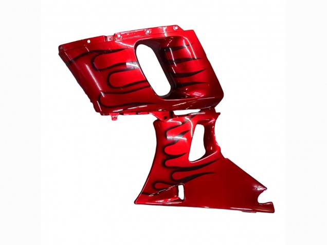 1993-2007 Kawasaki ZZR400 Motorcycle Fairings - Red Black Flame UK