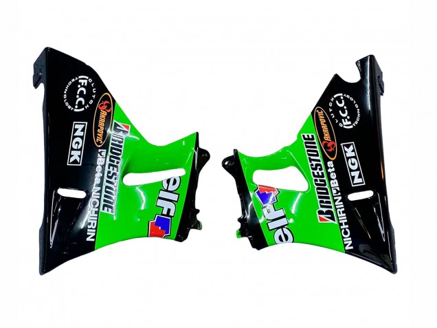 1998-2003 Kawasaki ZZR600 Motorcycle Fairings - Green Black Monster Elf UK