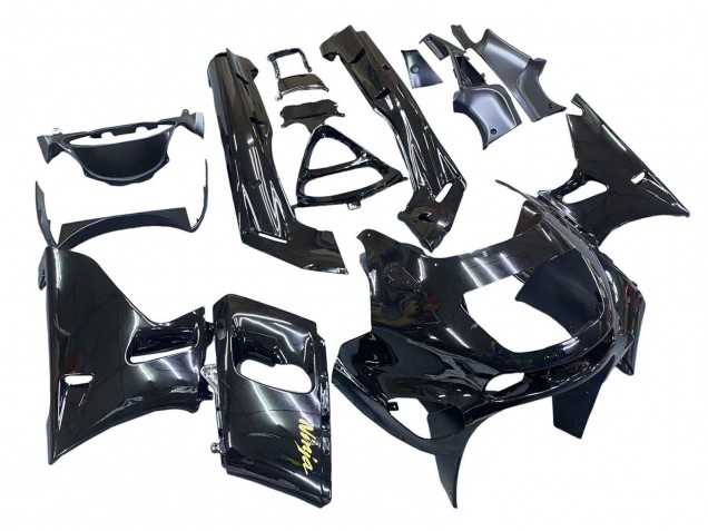 1998-2003 Kawasaki ZZR600 Motorcycle Fairings - Glossy Black Gold Ninja UK