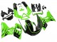 1998-2003 Kawasaki ZZR600 Motorcycle Fairings - Green Glossy Black Flame UK