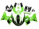 1998-2003 Kawasaki ZZR600 Motorcycle Fairings - Green Glossy Black Flame UK