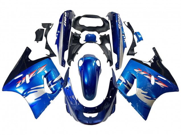 1993-2003 Kawasaki ZZR1100 Motorcycle Fairings - Blue Silver Black UK